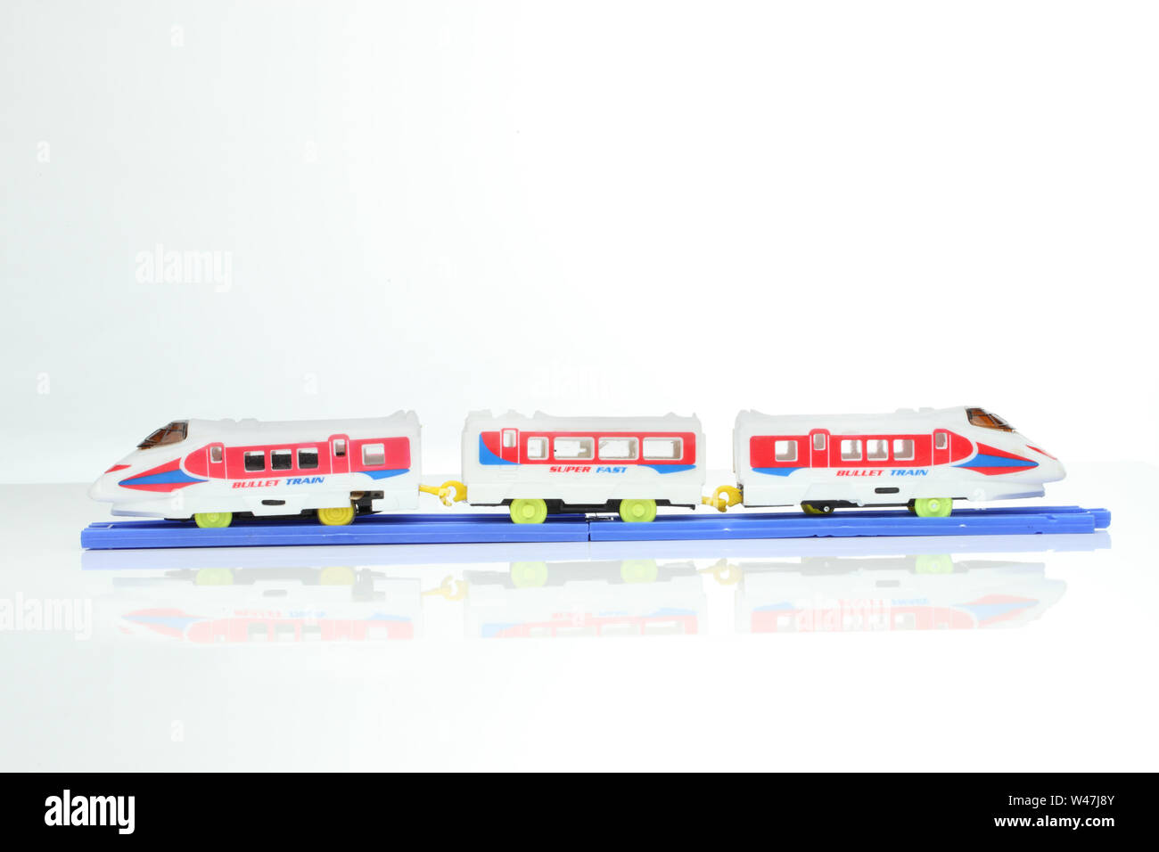 Toy train on tracks Stock Photo Alamy