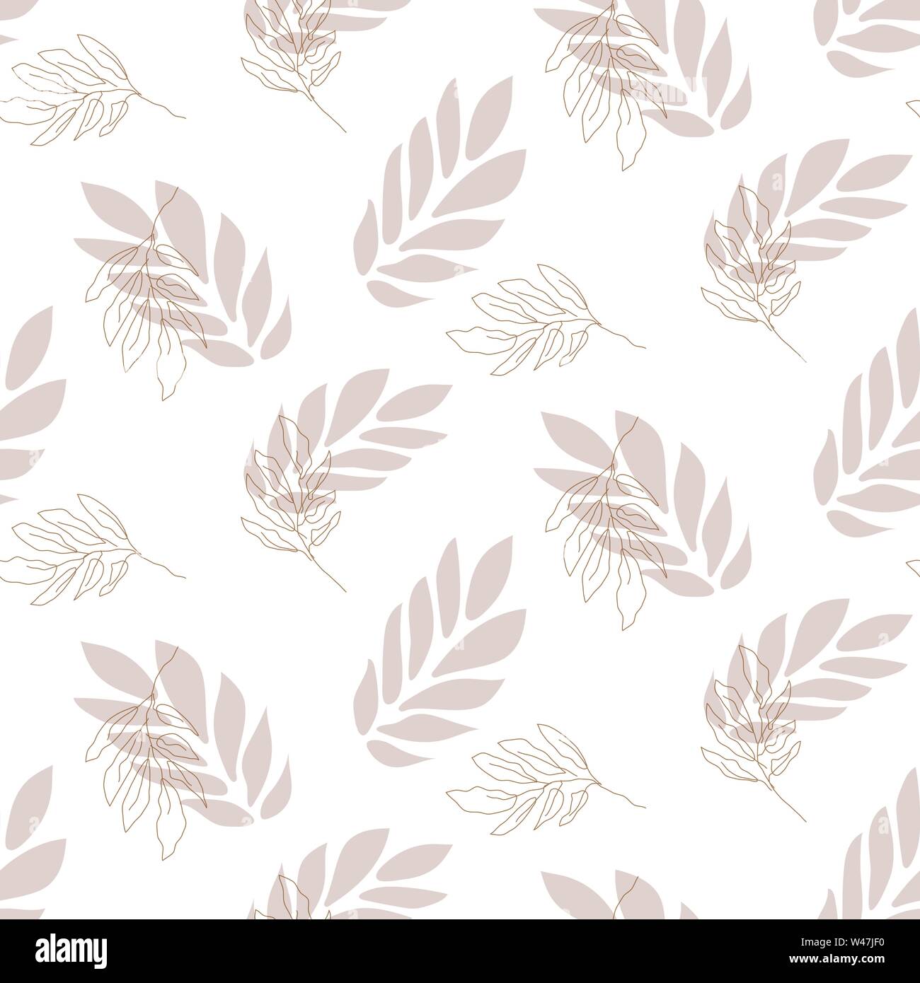 Lavender leaf seamless vector pattern background on white. Stock Vector