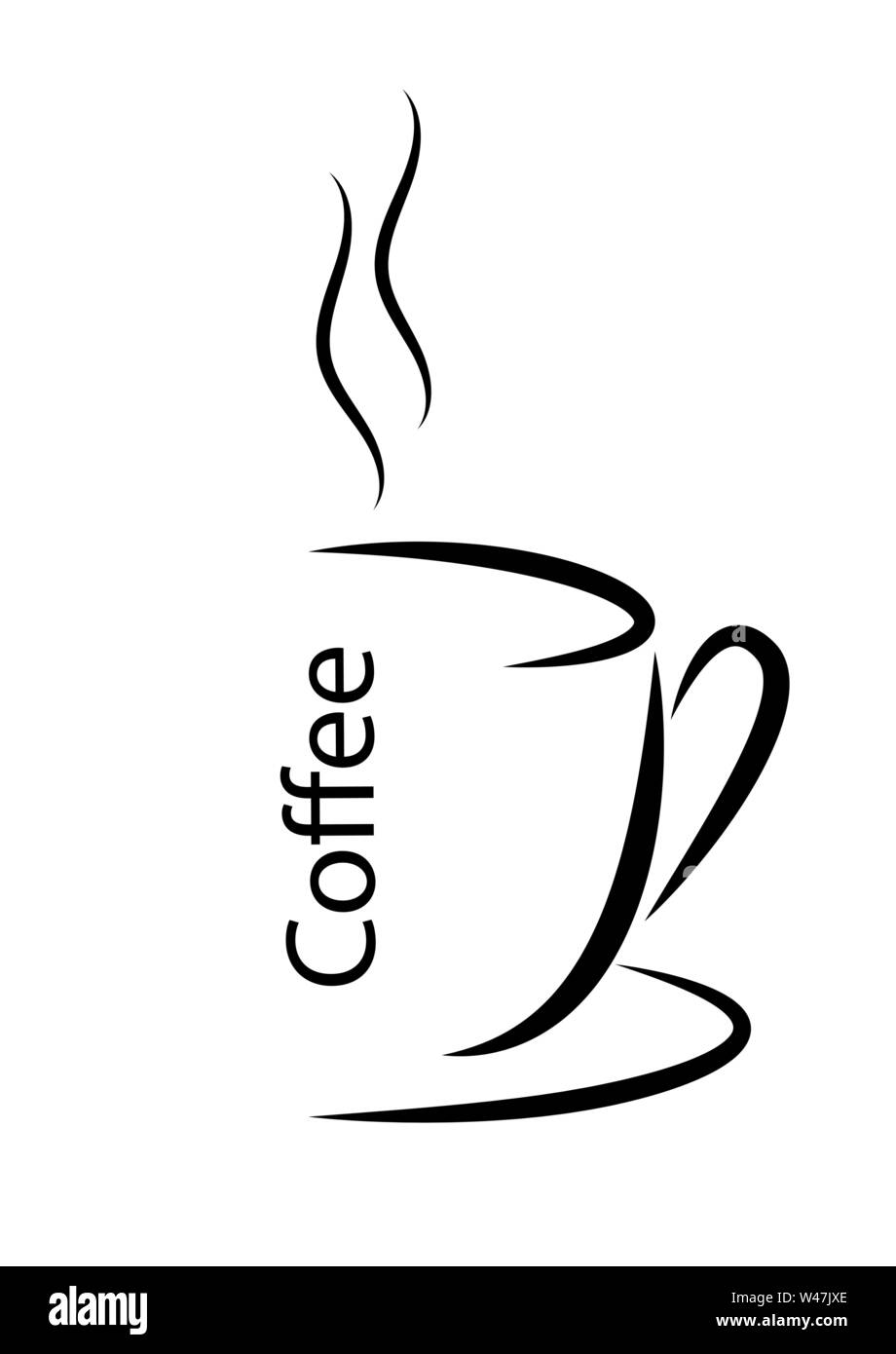 Abstract vector illustration of a Cup of hot coffee with steam. Flat design  Stock Vector Image & Art - Alamy