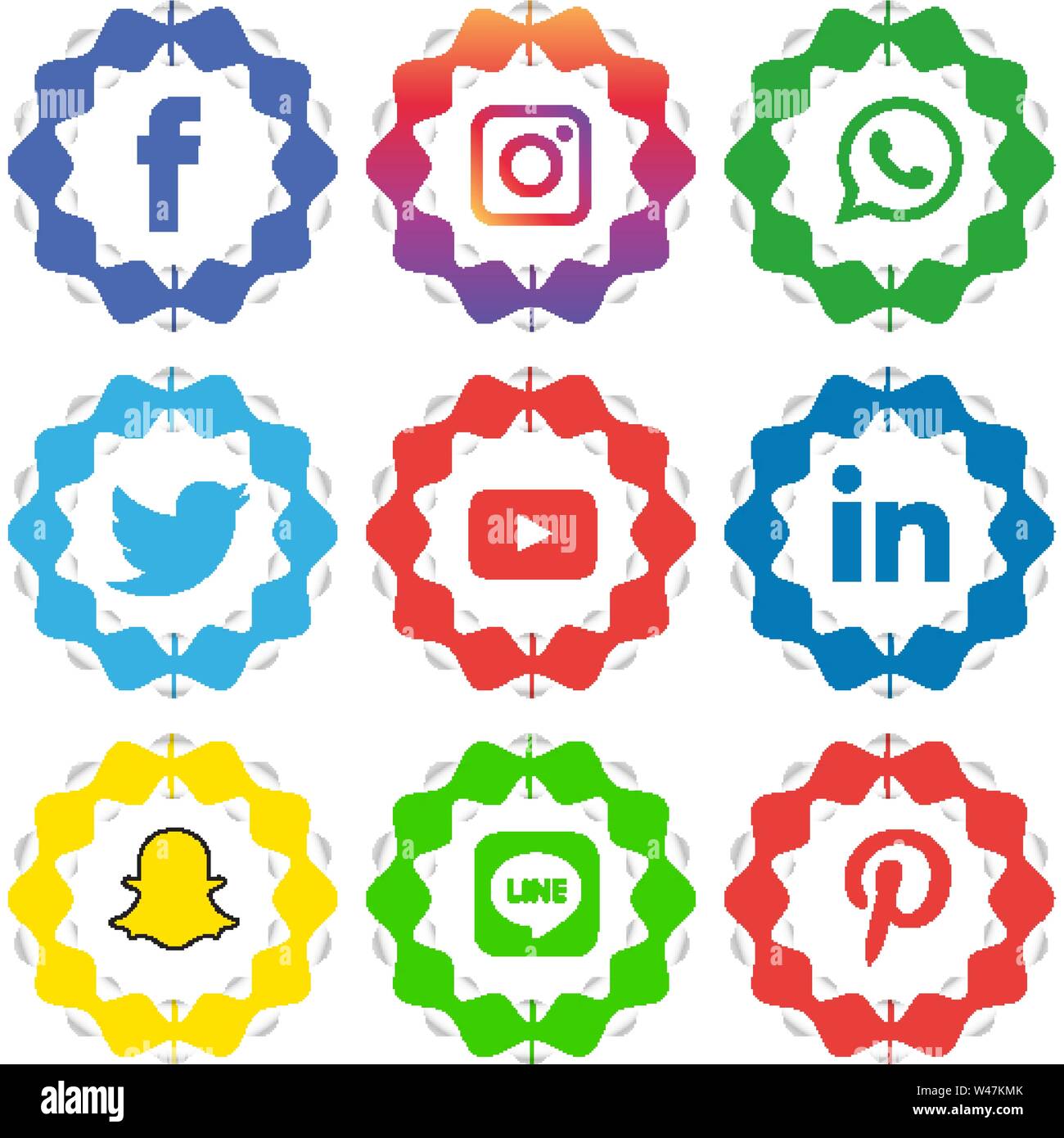 Social media icons set Logo Vector Illustrator, social, media, icon ...