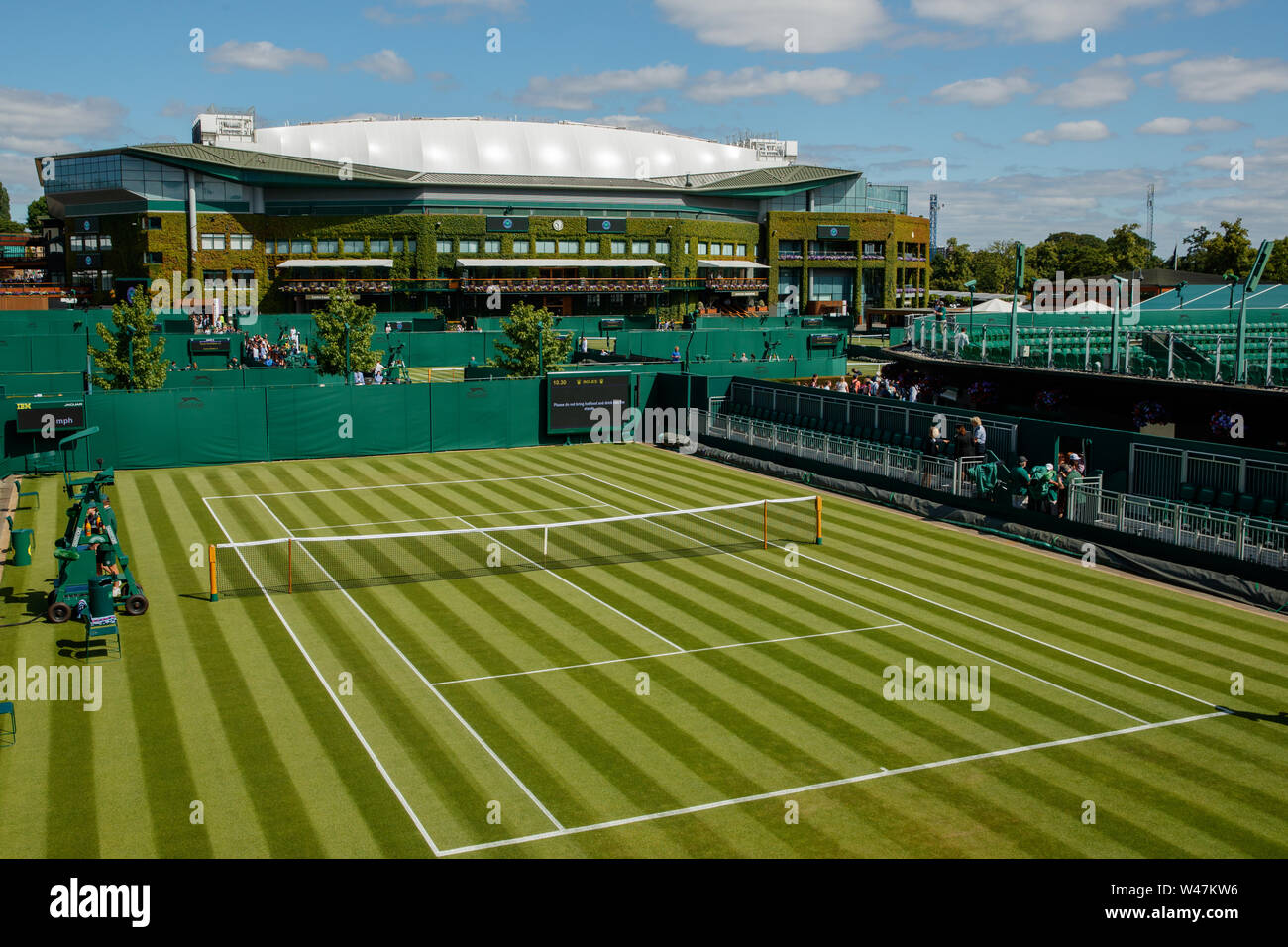 General View of Centre Court and the grounds around Wimbledon. The  Championships 2019. Held at The All England Lawn Tennis Club, Wimbledon  Stock Photo - Alamy