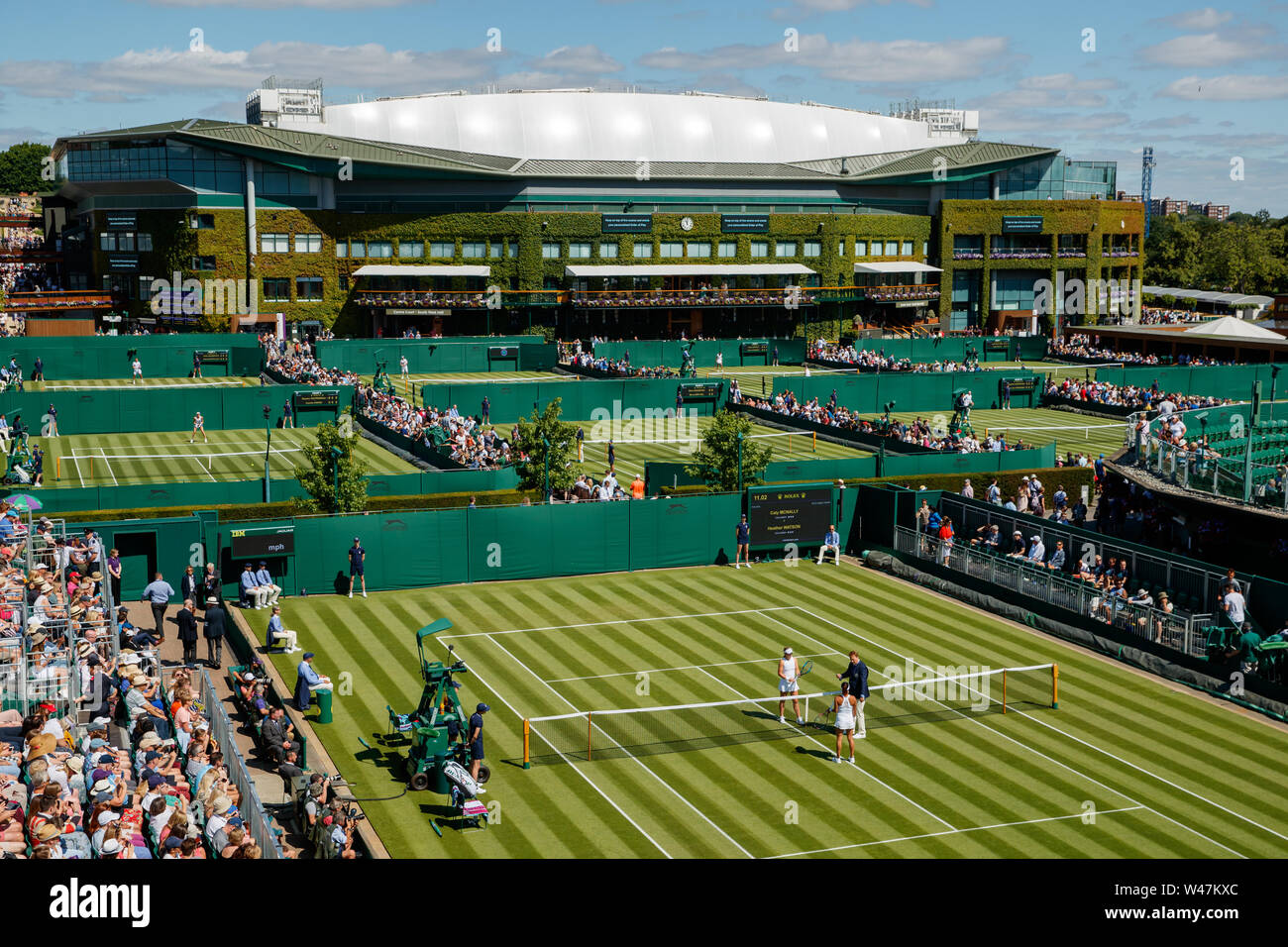 General View of Centre Court and Court 12 at The Wimbledon