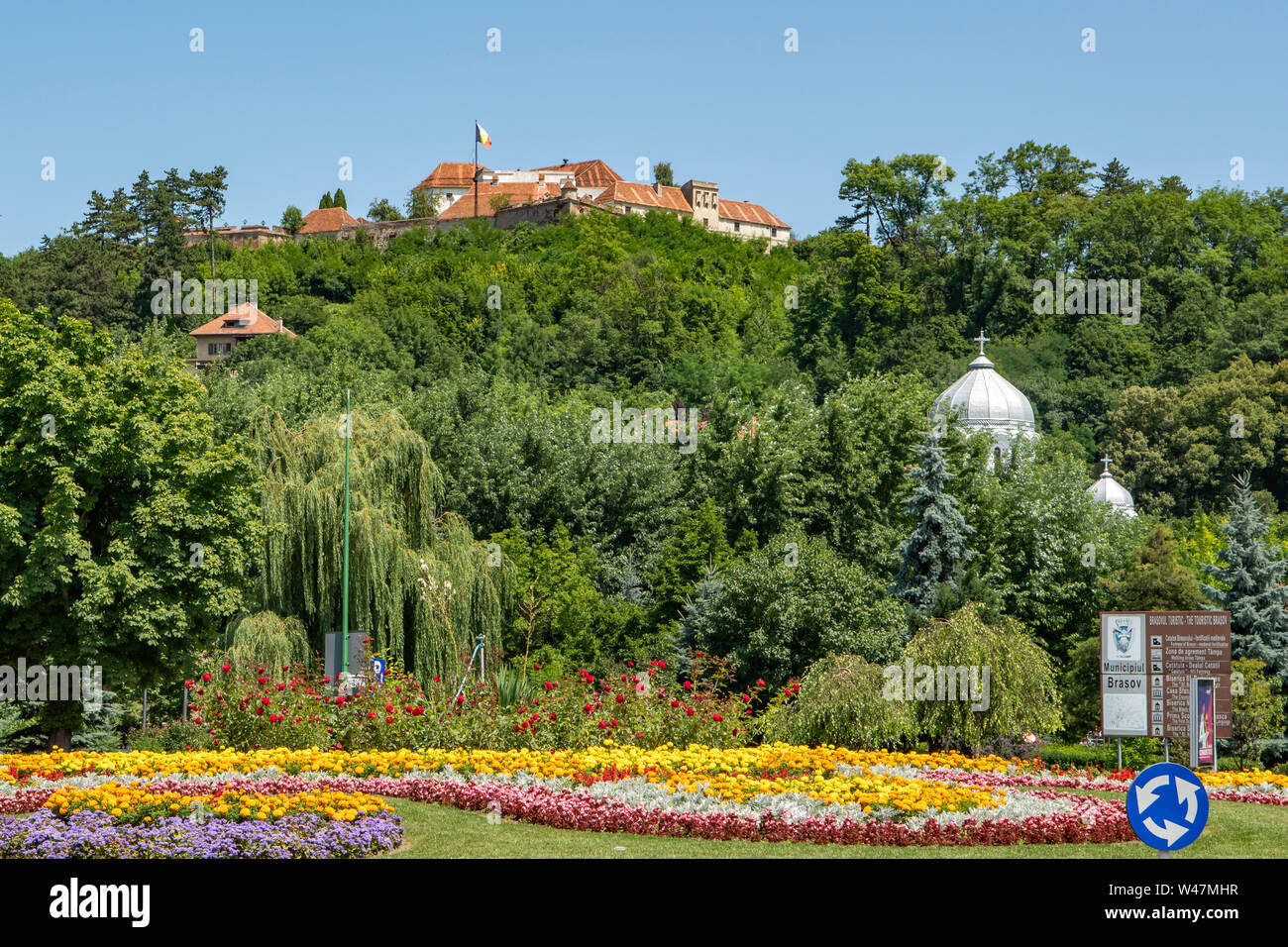 The Citadel and Central Park, Brasov, Romania Stock Photo