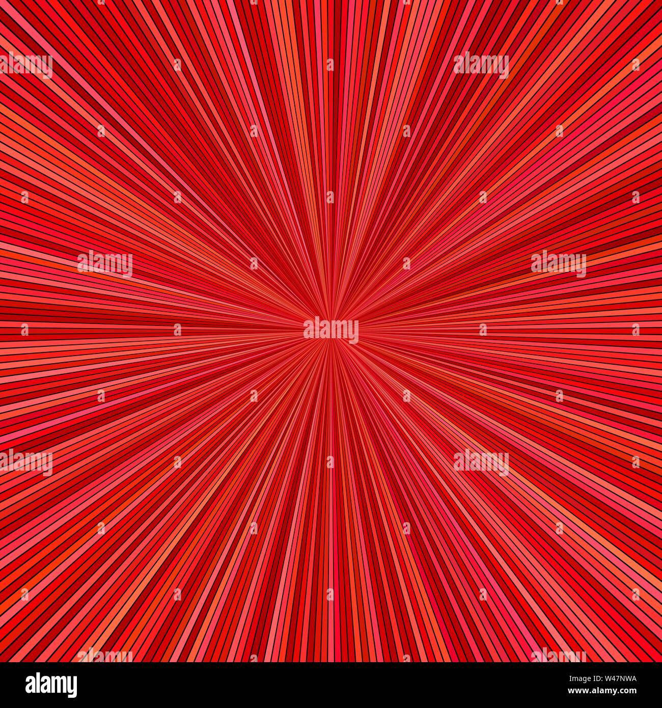 Red hypnotic abstract ray burst stripe background - vector explosion illustration Stock Vector