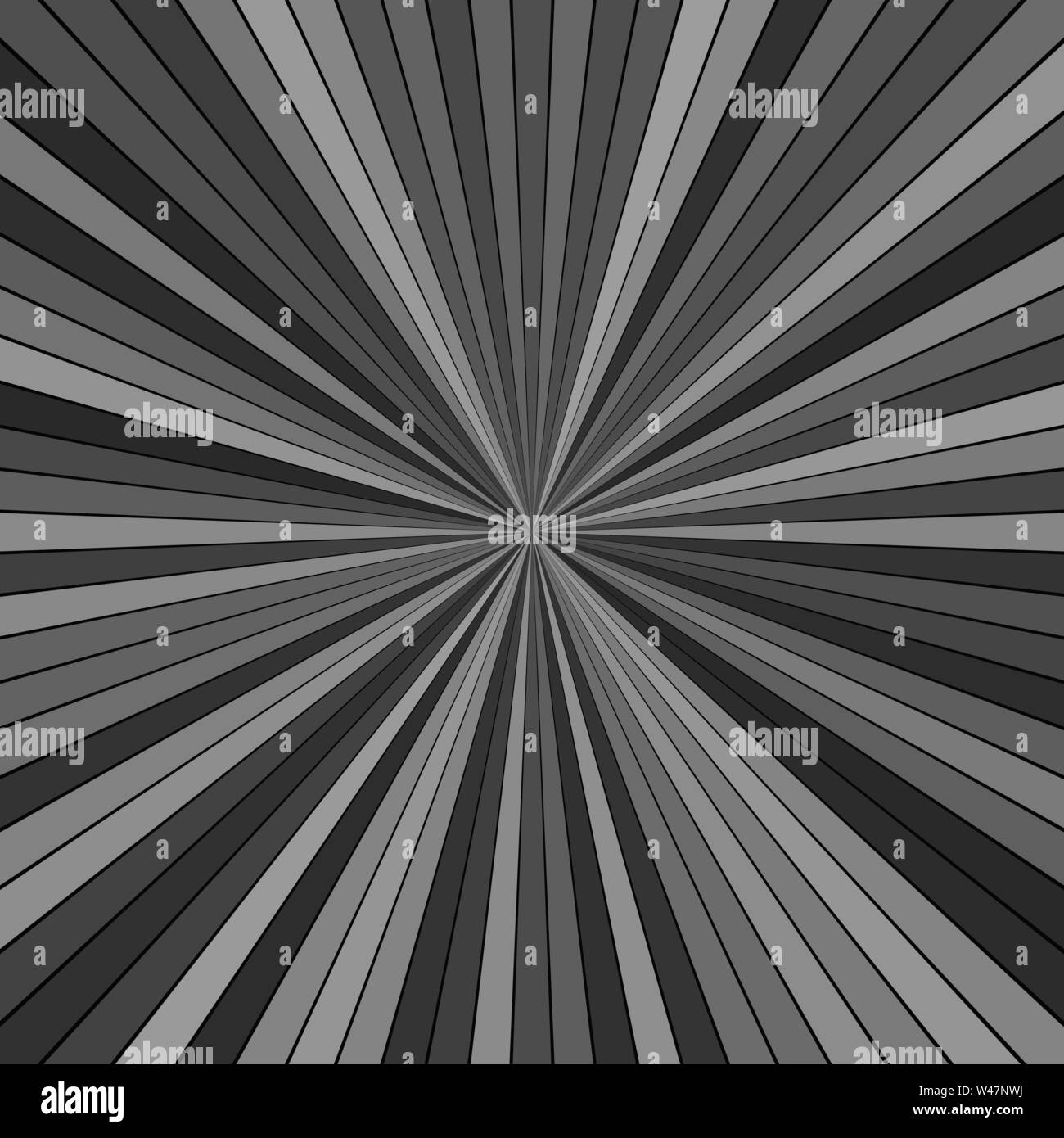 Grey hypnotic abstract striped sun burst background design - vector explosion graphic Stock Vector