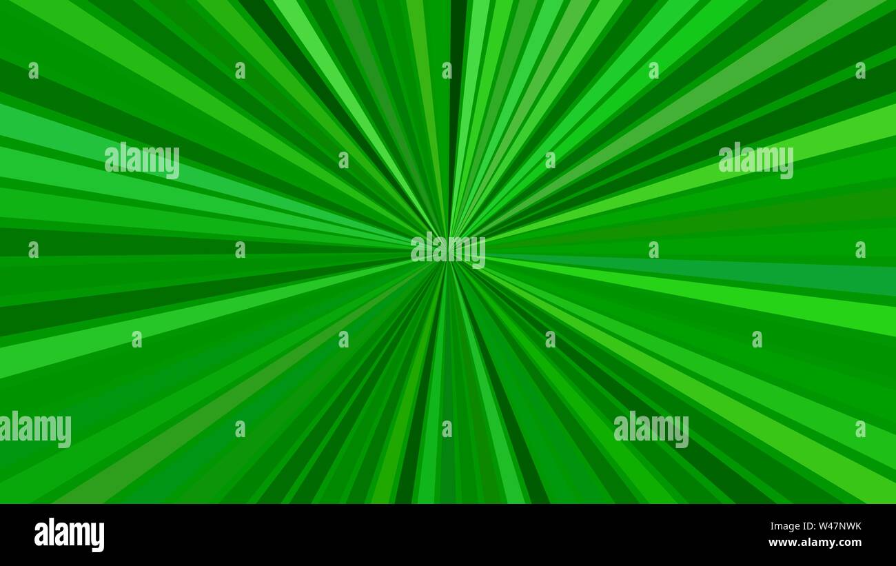 Green psychedelic abstract star burst background - vector design from striped rays Stock Vector