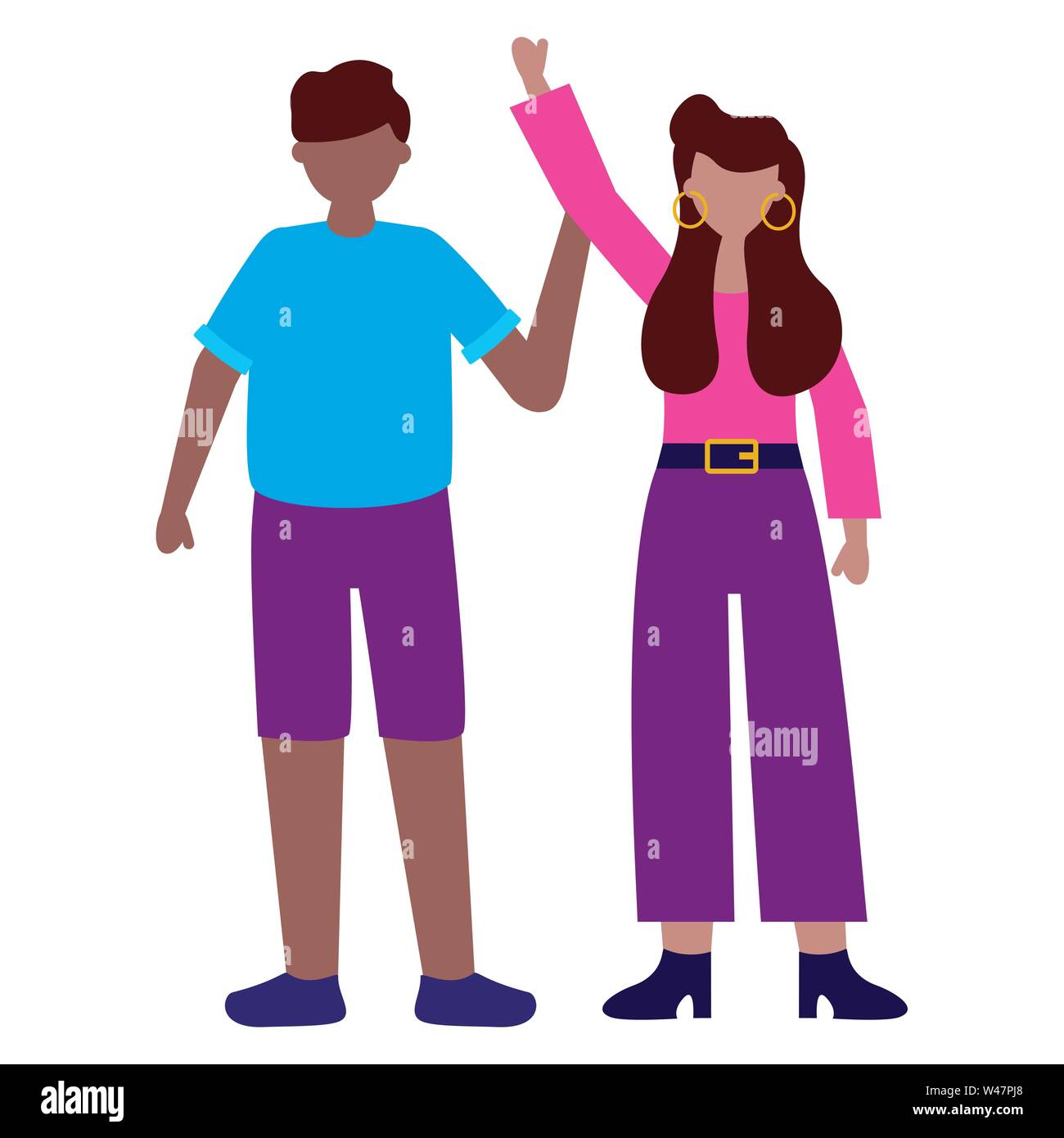 celebrating man and woman characters Stock Vector Image & Art - Alamy