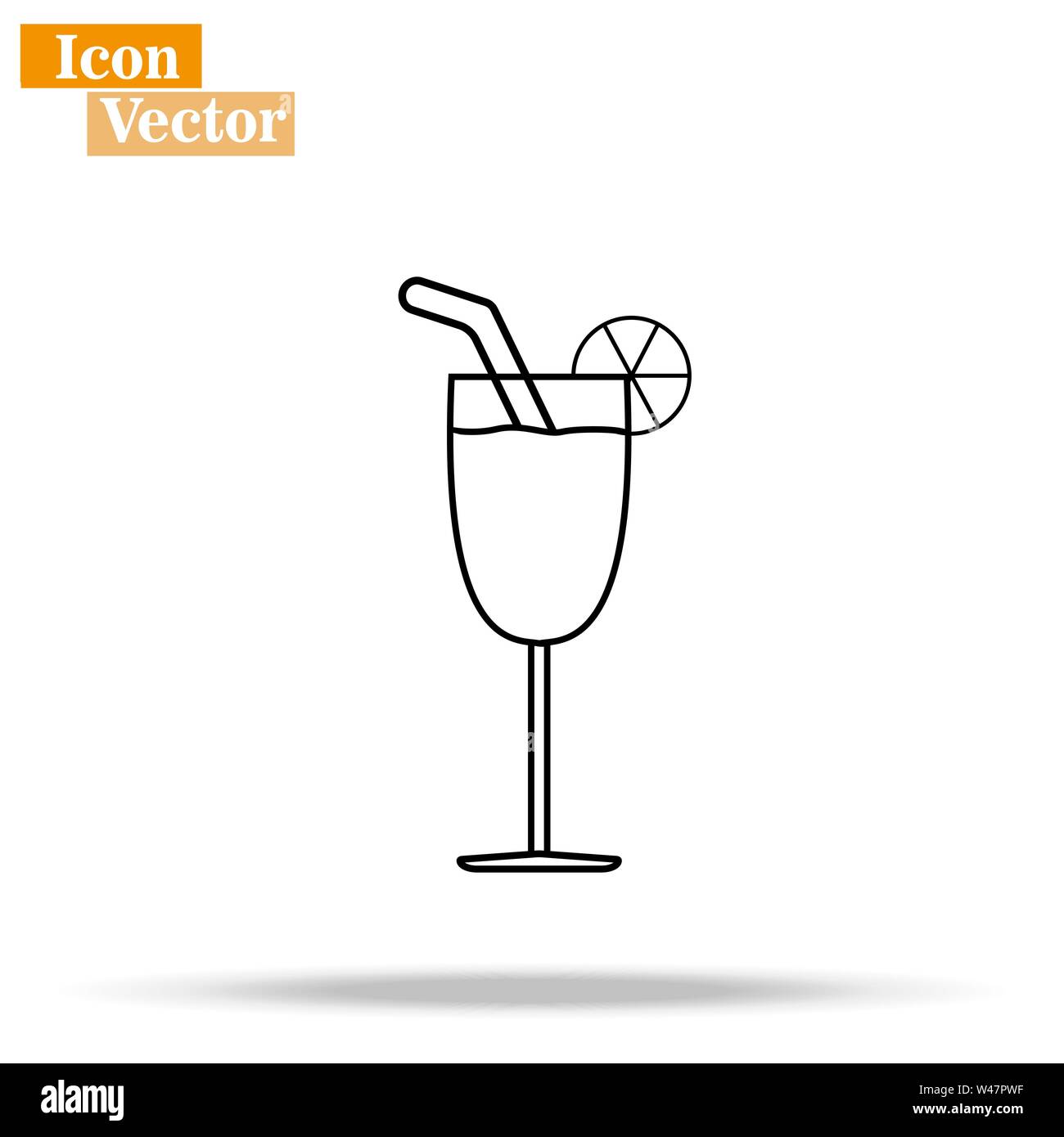 Cocktail line icon, outline vector sign, linear style pictogram ...