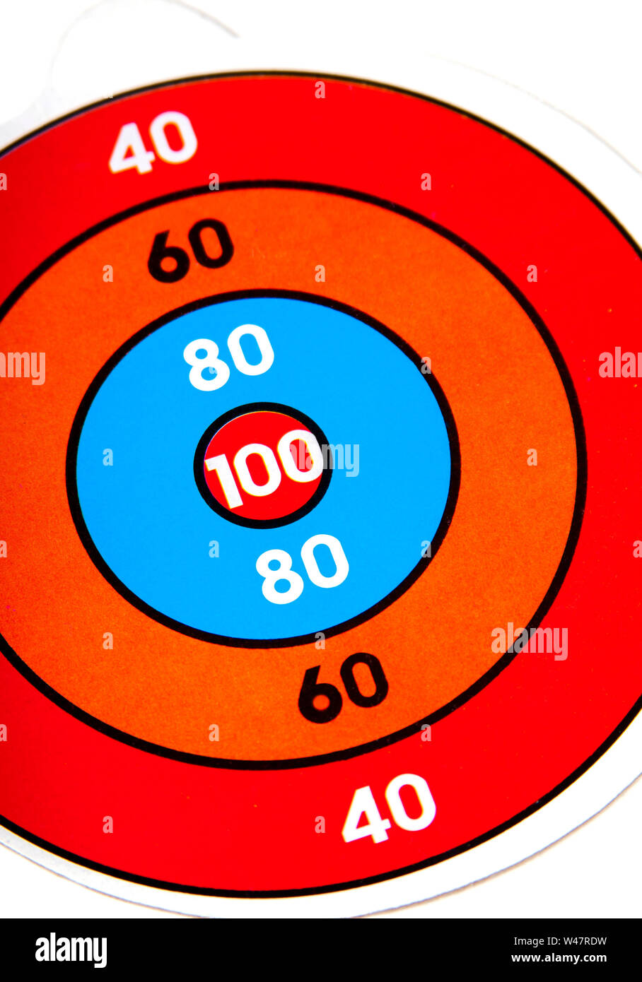 Colorful target arrow game board with numbers, symbol of goal