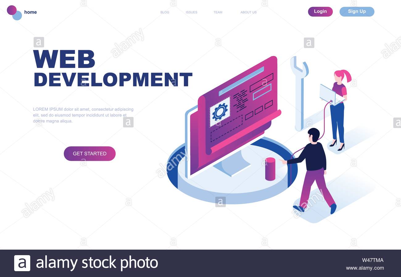 Illustration Website Web Template Vector Page Flat Landing