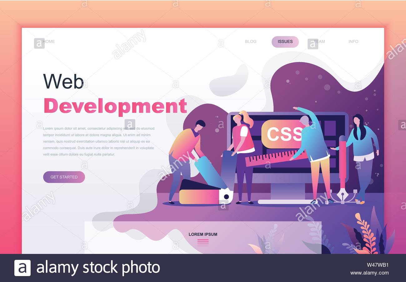 Illustration Website Web Template Vector Page Flat Landing