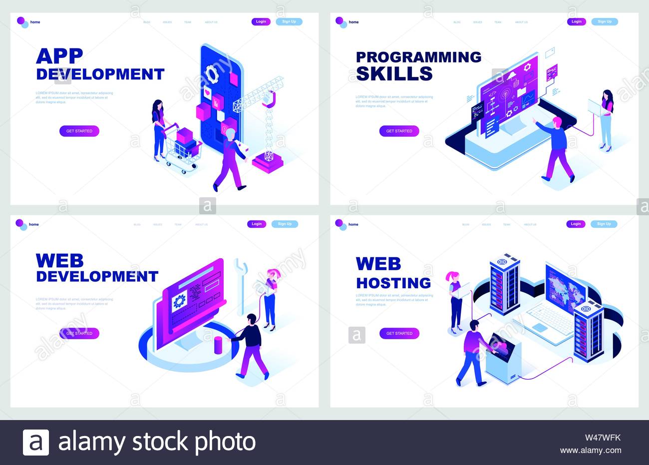 Illustration Website Web Template Vector Page Flat Landing