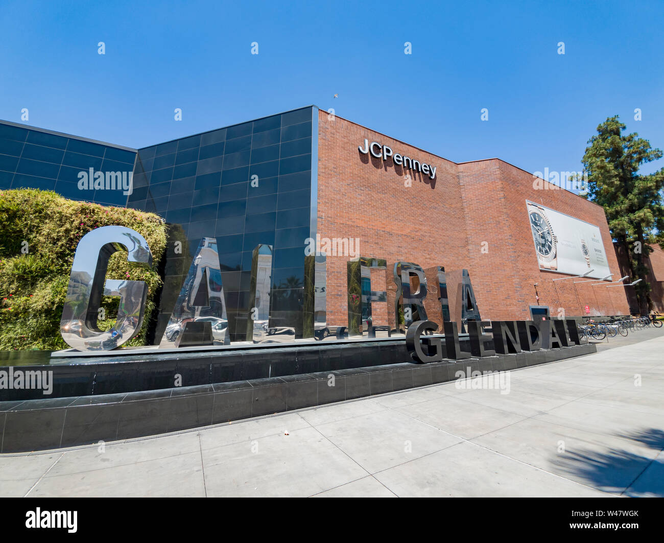 Los Angeles, JUL 13 Sign of the famous Glendale Galleria shopping mall on JUL 13, 2019 at Los