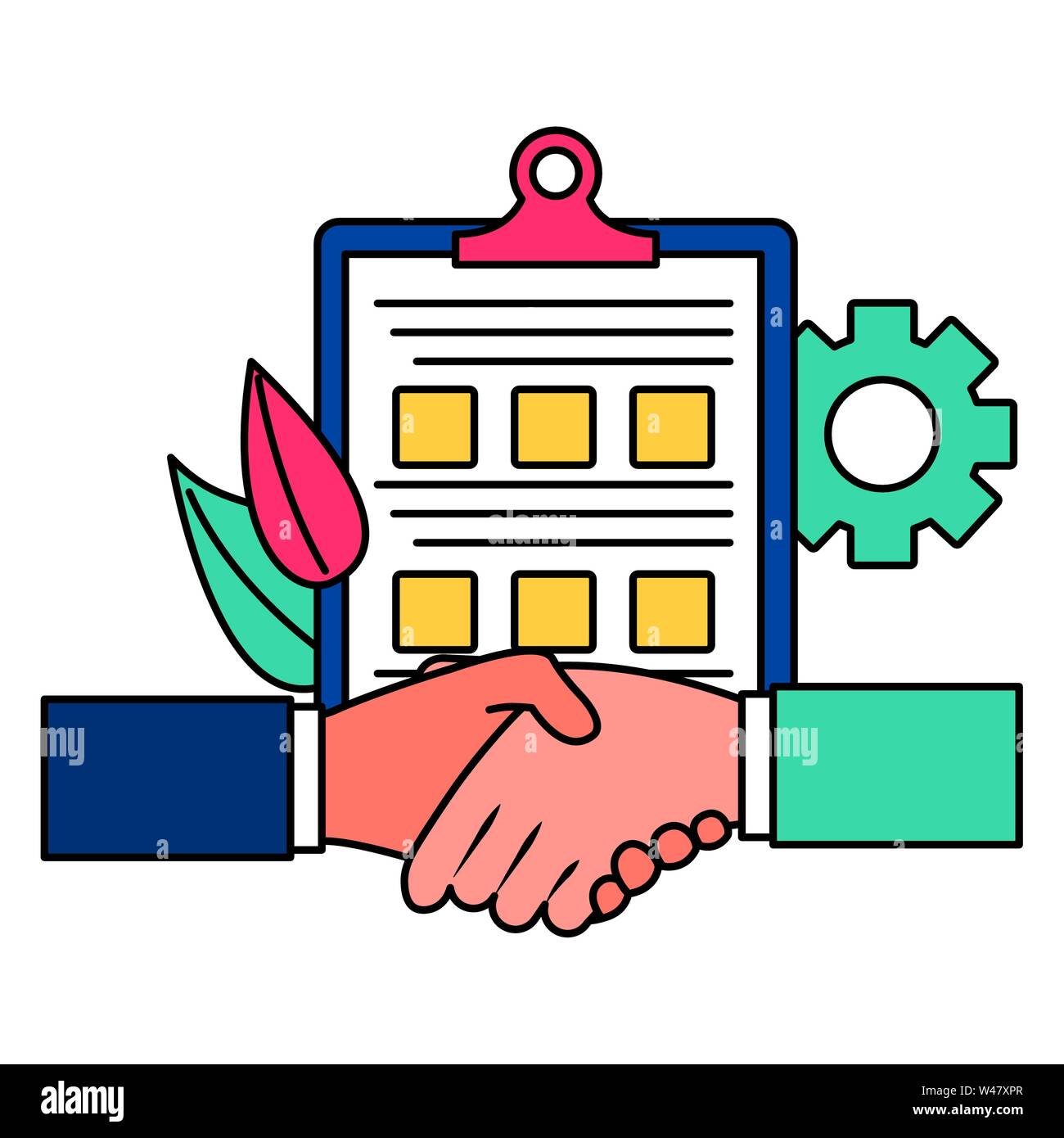 hands business done deal with checklist Stock Vector Image & Art Alamy