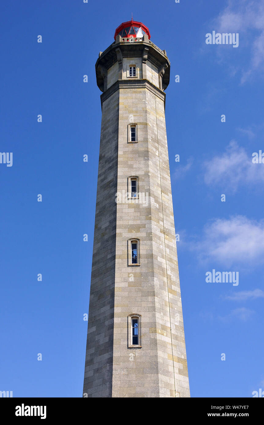 Lighthouse Phare des Baleines, Lighthouse of the Whales, Le Gillieux, Île de Ré, Island of Re, France, Europe Stock Photo