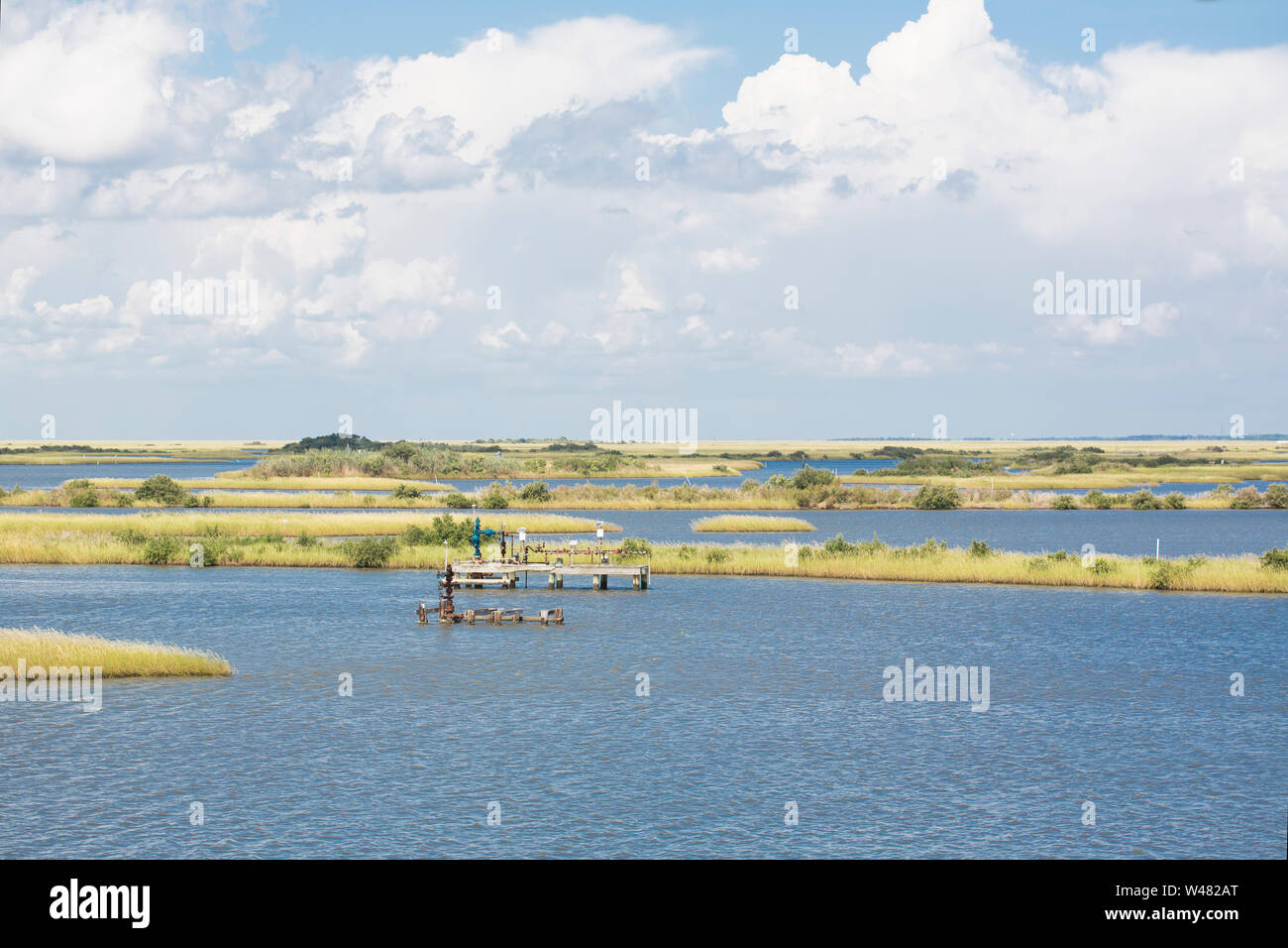 Louisiana Marshland at the Gulf of Mexico Stock Photo