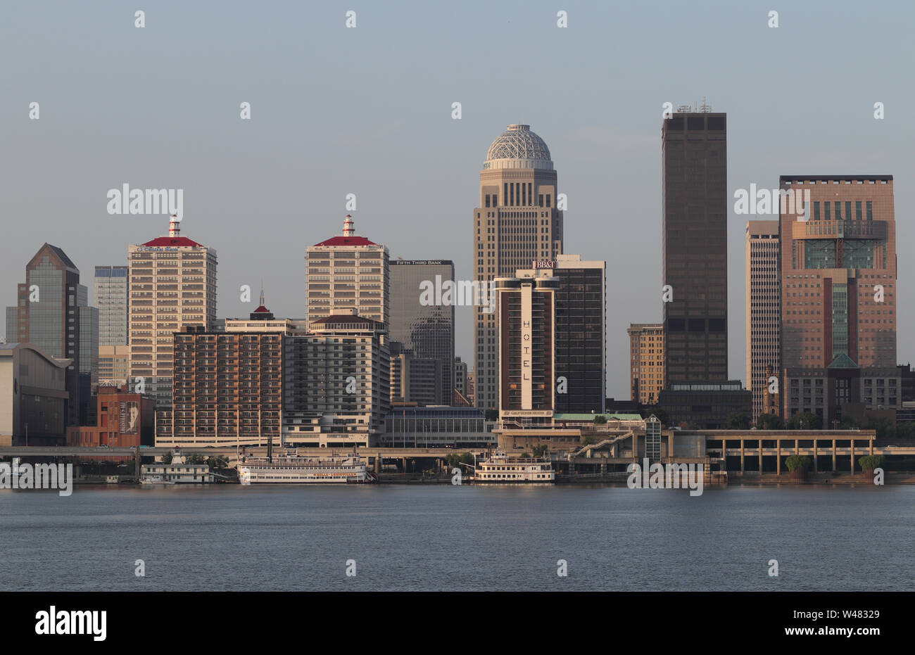 Louisville - Circa July 2019: Louisville downtown at sunrise, including ...