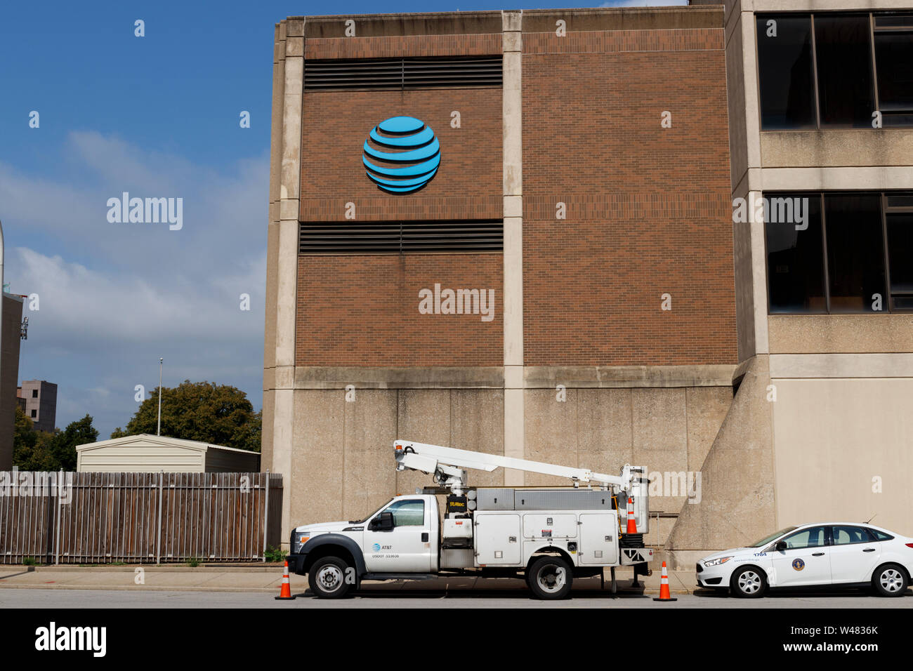 Louisville - Circa July 2019: AT&T central office. AT&T wrapped up its ...