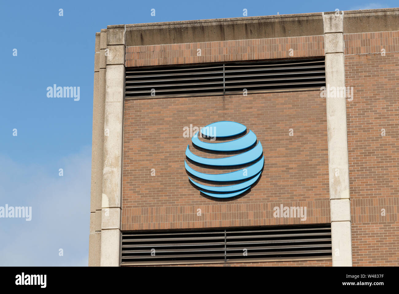 Louisville - Circa July 2019: AT&T central office. AT&T wrapped up its ...