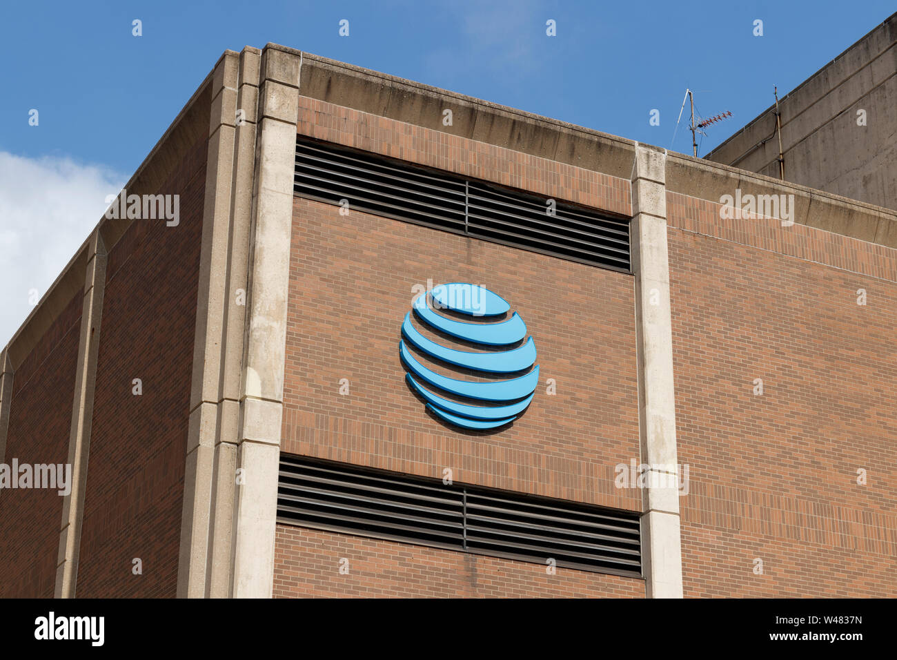 Louisville - Circa July 2019: AT&T central office. AT&T wrapped up its ...