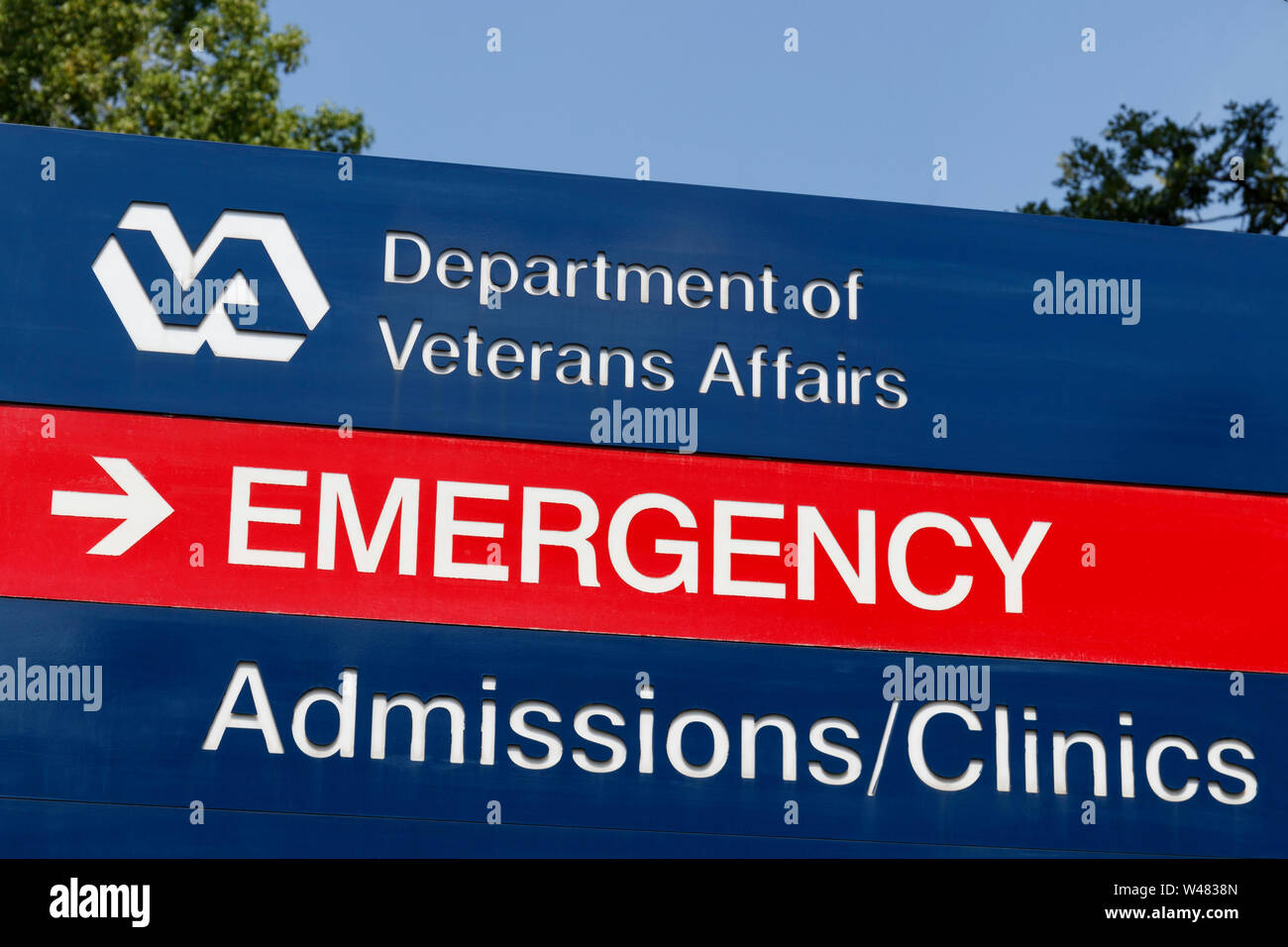 Louisville Circa July 2019 Veterans Affairs signage and logo. The VA