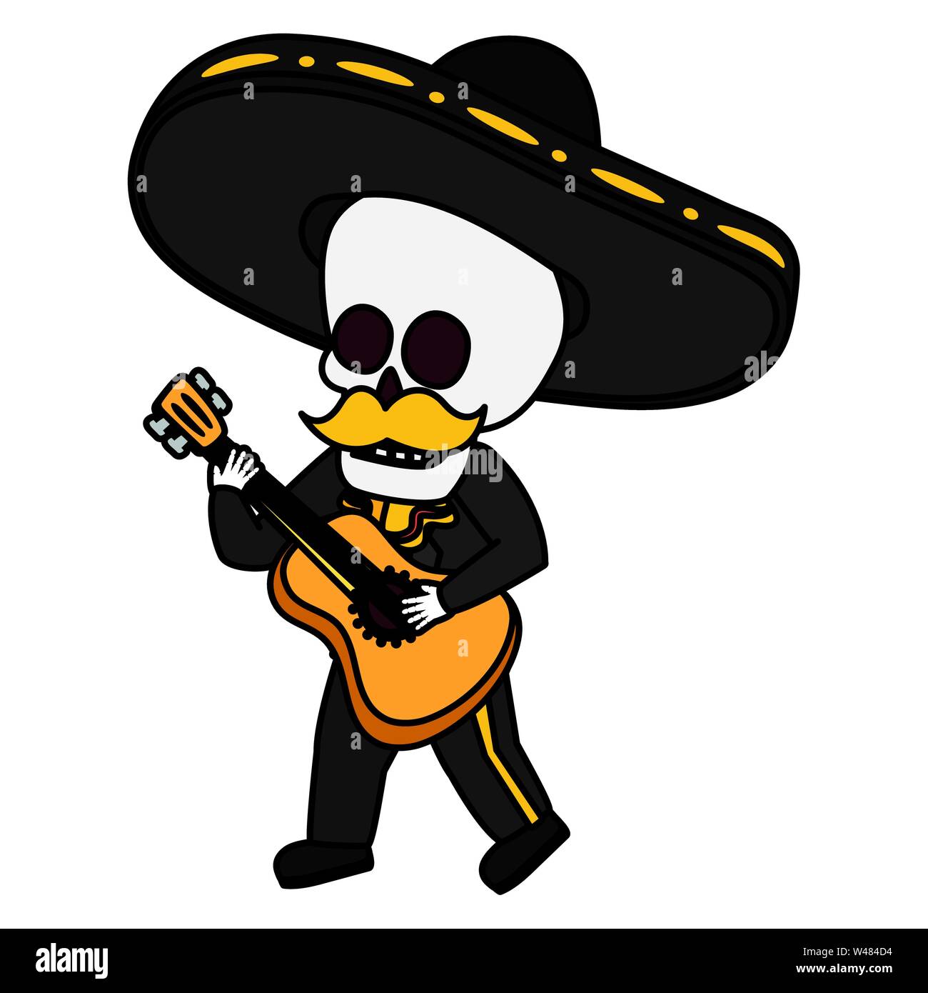 mexican skull mariachi playing guitar Stock Vector Image & Art - Alamy