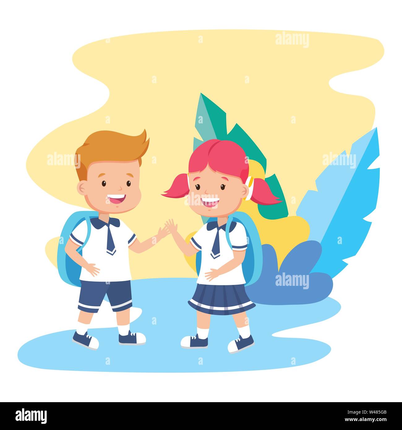 students boy and girl back to school Stock Vector Image & Art - Alamy