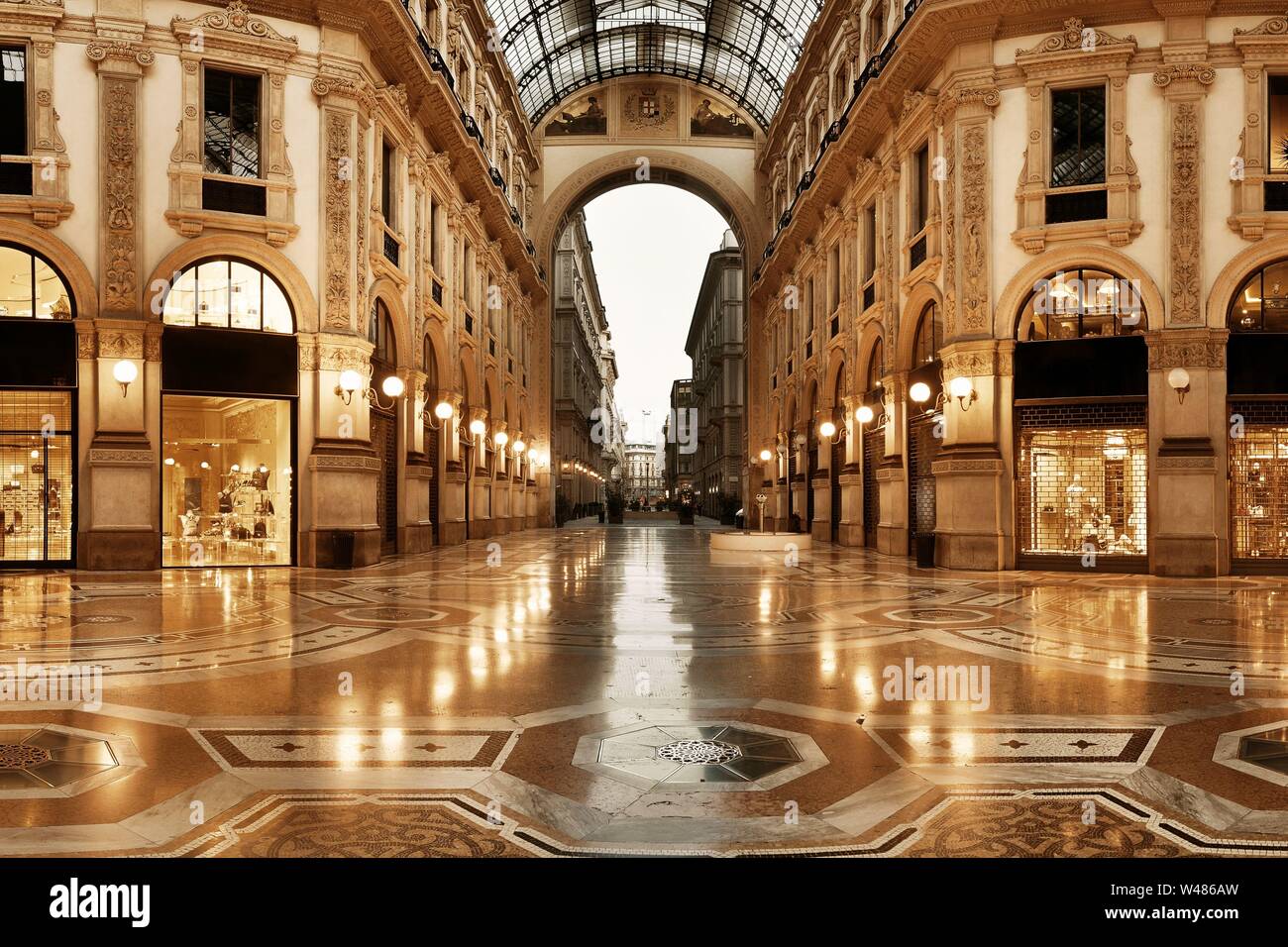 Italy, Milan, Interior of Galleria Vittorio Emanuele II during