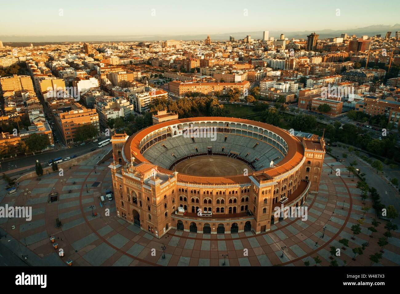 Madrid Plaza de Toros de Las Ventas (Las Ventas Bullring) aerial view with  historical buildings in Spain Stock Photo - Alamy