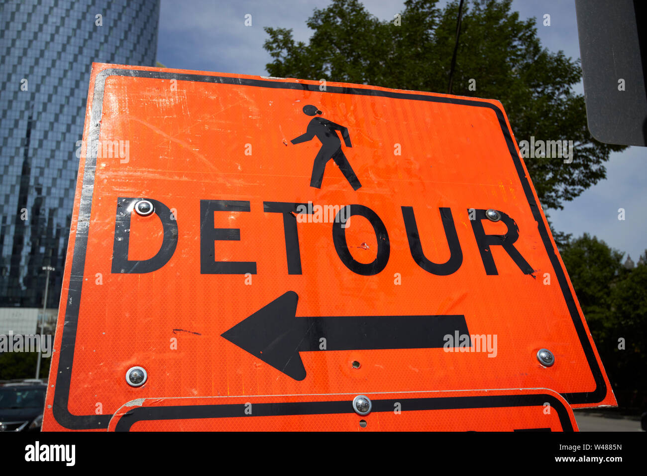 Orange sidewalk closed sign hires stock photography and images Alamy