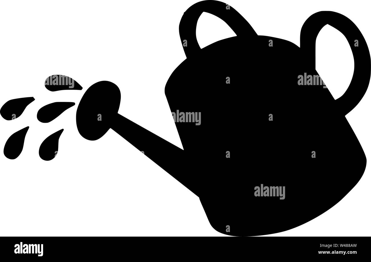 Watering Can Silhouette Gardening Tool Vector Stock Vector Image & Art ...