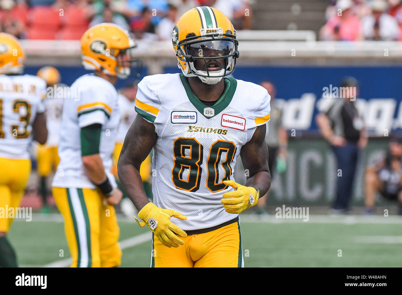 Montreal, QC. 20th July, 2019. Look on Edmonton Eskimos Wide receiver