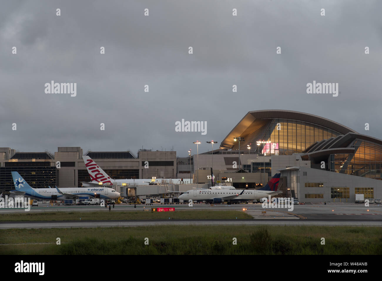 Image showing the Tom Bradley terminal at the Los Angeles International Airport, LAX. Stock Photo