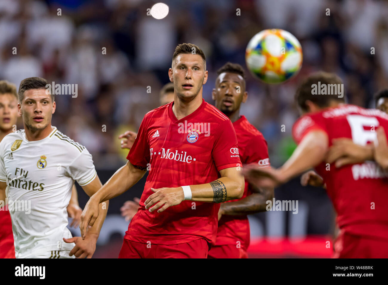 Houston, Texas, USA. 20th July, 2019. Bayern Munich defender Niklas Sule (4) during the International Champions Cup between Real Madrid and Bayern Munich FC at NRG Stadium in Houston, Texas. The final Bayern Munich wins 3-1. © Maria Lysaker/CSM/Alamy Live News Stock Photo
