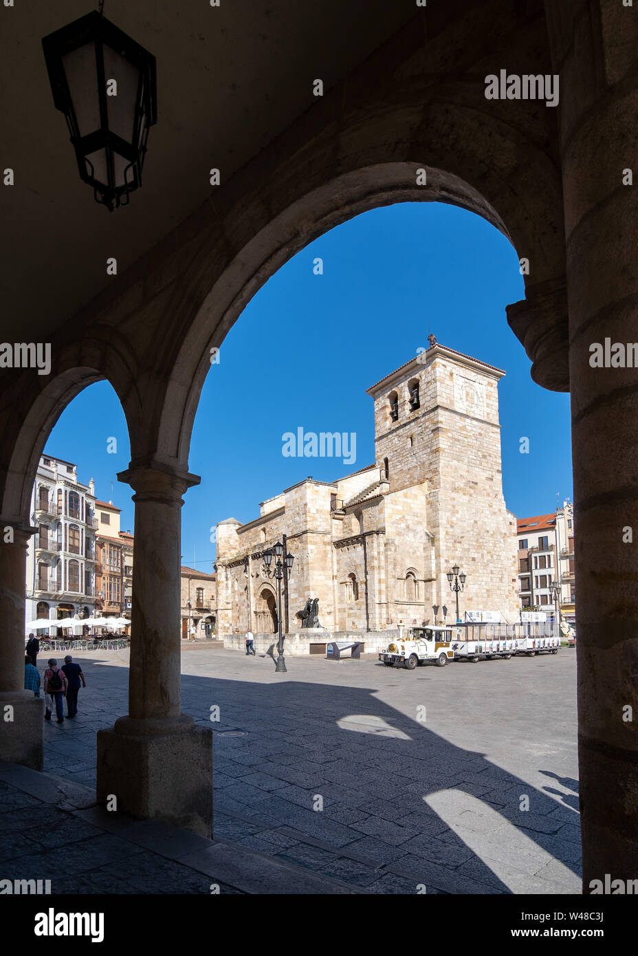 ZAMORA, SPAIN - JULY 20, 2019: Romanesque church of San Juan Bautista ...
