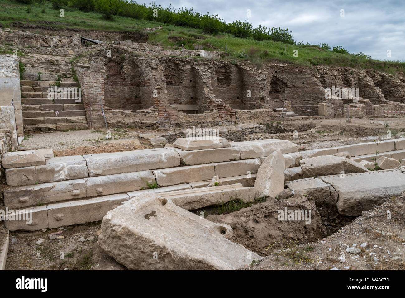Heraclea Sintica - Ruins of ancient Greek polis, located near town of Petrich, Bulgaria Stock Photo
