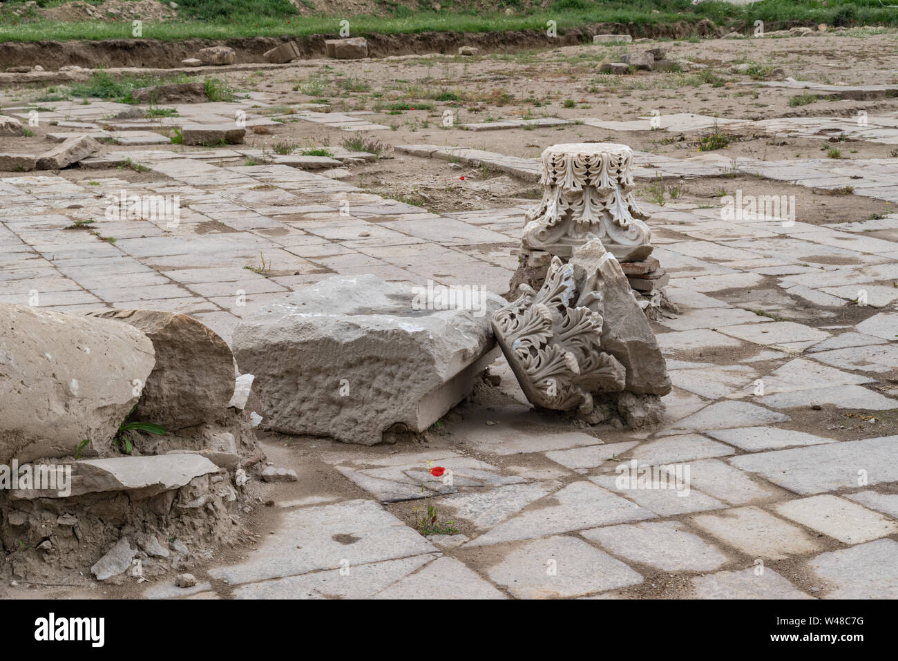 Heraclea Sintica - Ruins of ancient Greek polis, located near town of Petrich, Bulgaria Stock Photo