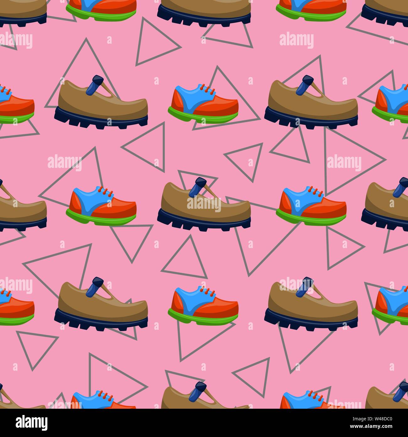 Shoes Flat Color Background Seamless Pattern Stock Vector Image & Art ...