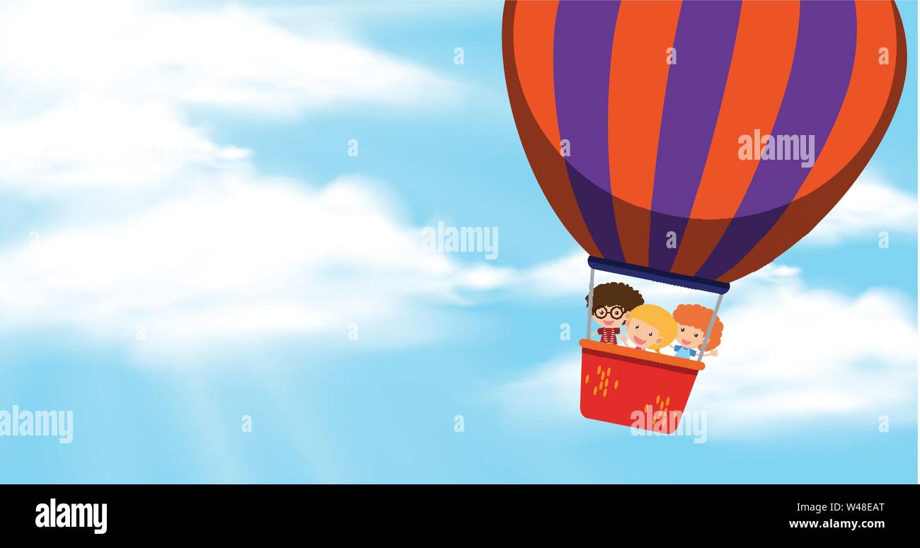Hot air balloon wallpaper illustration Stock Vector Image &amp; Art - Alamy