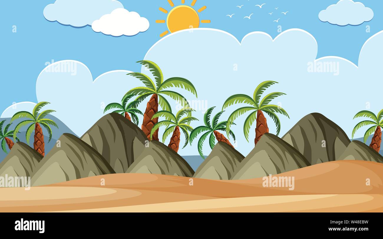 Outdoor nature beach scene illustration Stock Vector Image & Art - Alamy