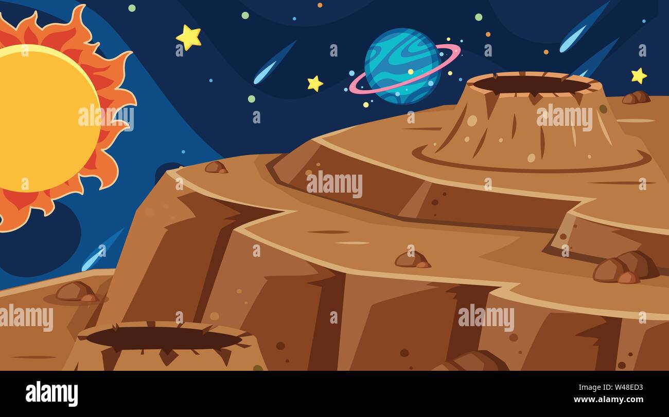 Outer space background scene illustration Stock Vector Image & Art - Alamy