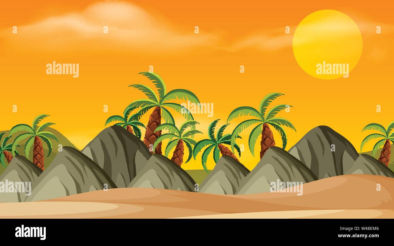 Beach outdoor wallpaper scene illustration Stock Vector Image & Art - Alamy