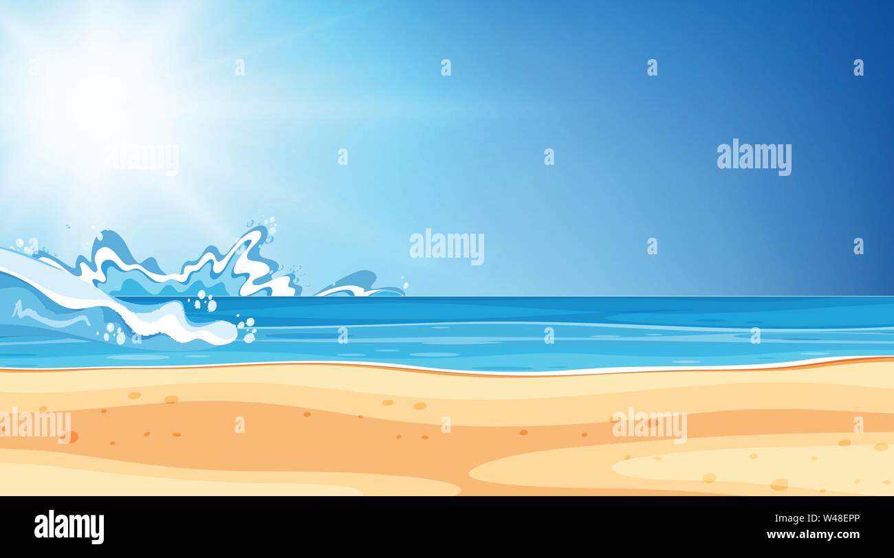 Blank beach background scene illustration Stock Vector Image & Art - Alamy