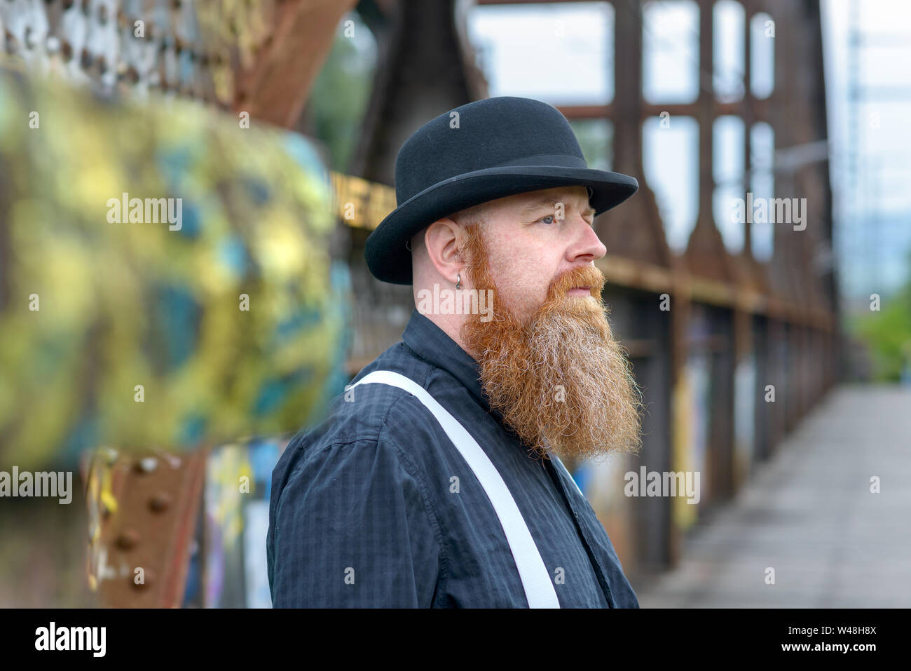 Bald man wearing hat hi-res stock photography and images - Alamy