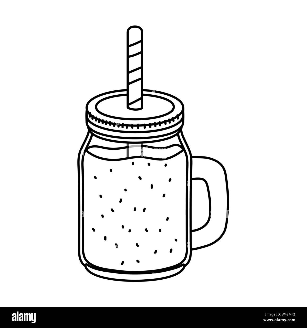 delicious tasty refresh fruit juice mason jar cartoon vector