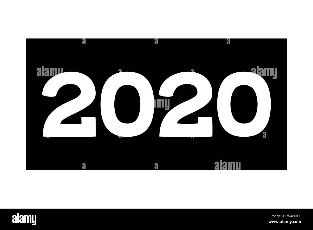 Black and white 2020 new year number symbol Stock Vector Image & Art