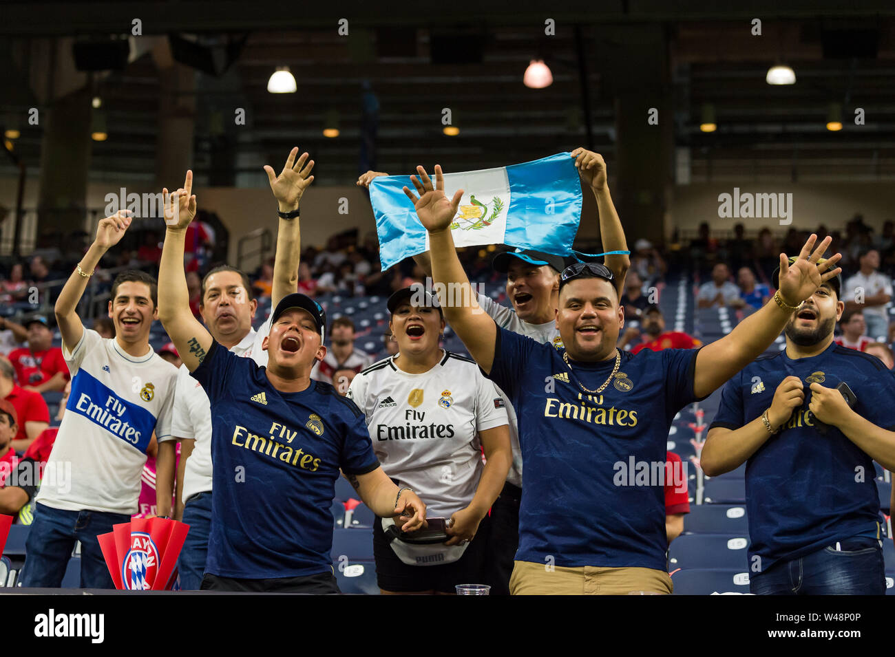 July 20, 2019: Real Madrid fans prior to the International Champions Cup  match between Real Madrid and Bayern Munich FC at NRG Stadium in Houston,  Texas The score at the half is