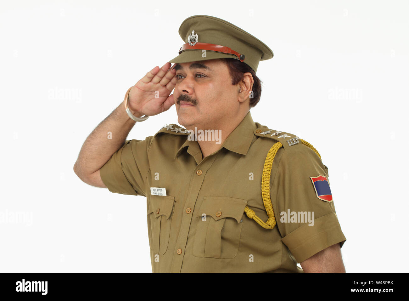 Policeman Saluting Stock Photo