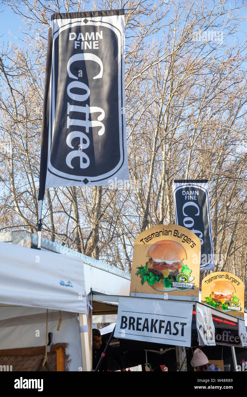Breakfast cafe in Hobart salamanca place,Tasmania,Australia Stock Photo