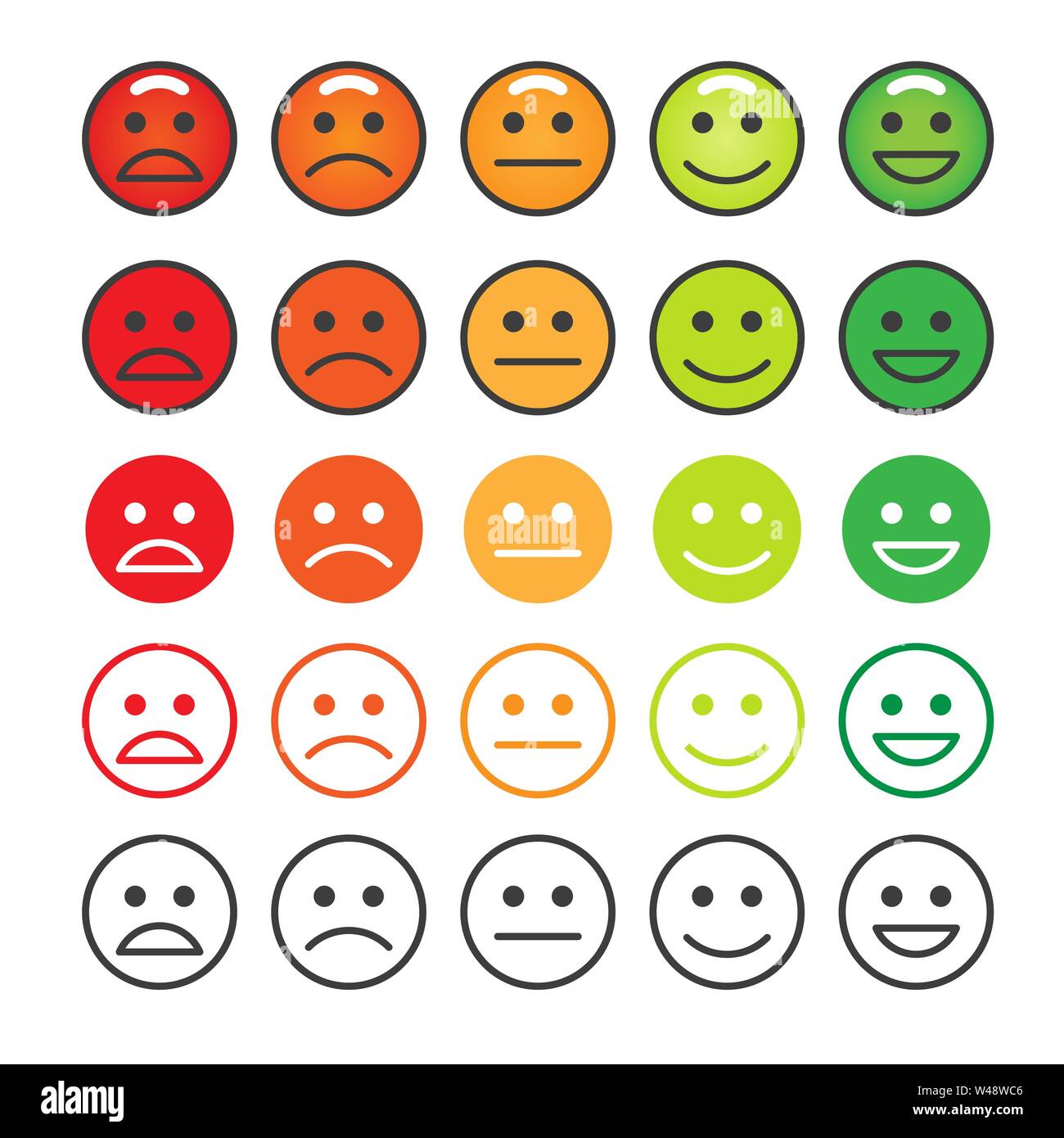 Happy level faces set Stock Vector Image & Art - Alamy